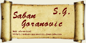 Šaban Goranović vizit kartica